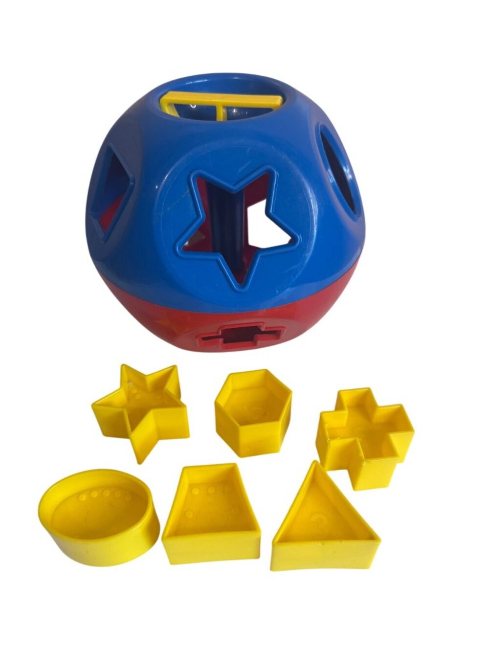 Vintage Tupperware SHAPE-O-BALL Classic Tupper Toys Shape Sorter w 6 shapes